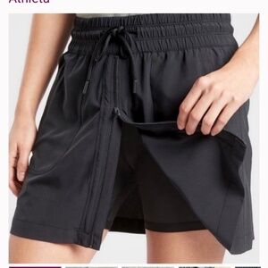 Athleta Expedition Zip-Front Cargo Skort Skirt In Black Size 6